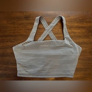 Nike Black and White Gingham Dri-FIT Top